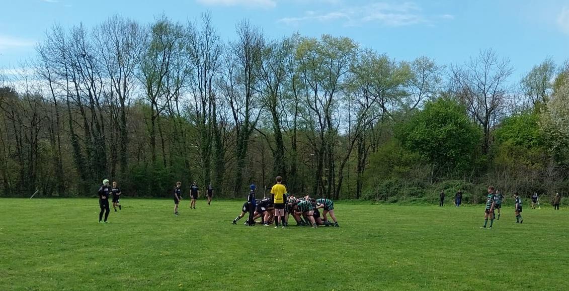 Whitchurch U14s vs Cowbridge — scrum at Hailey Park