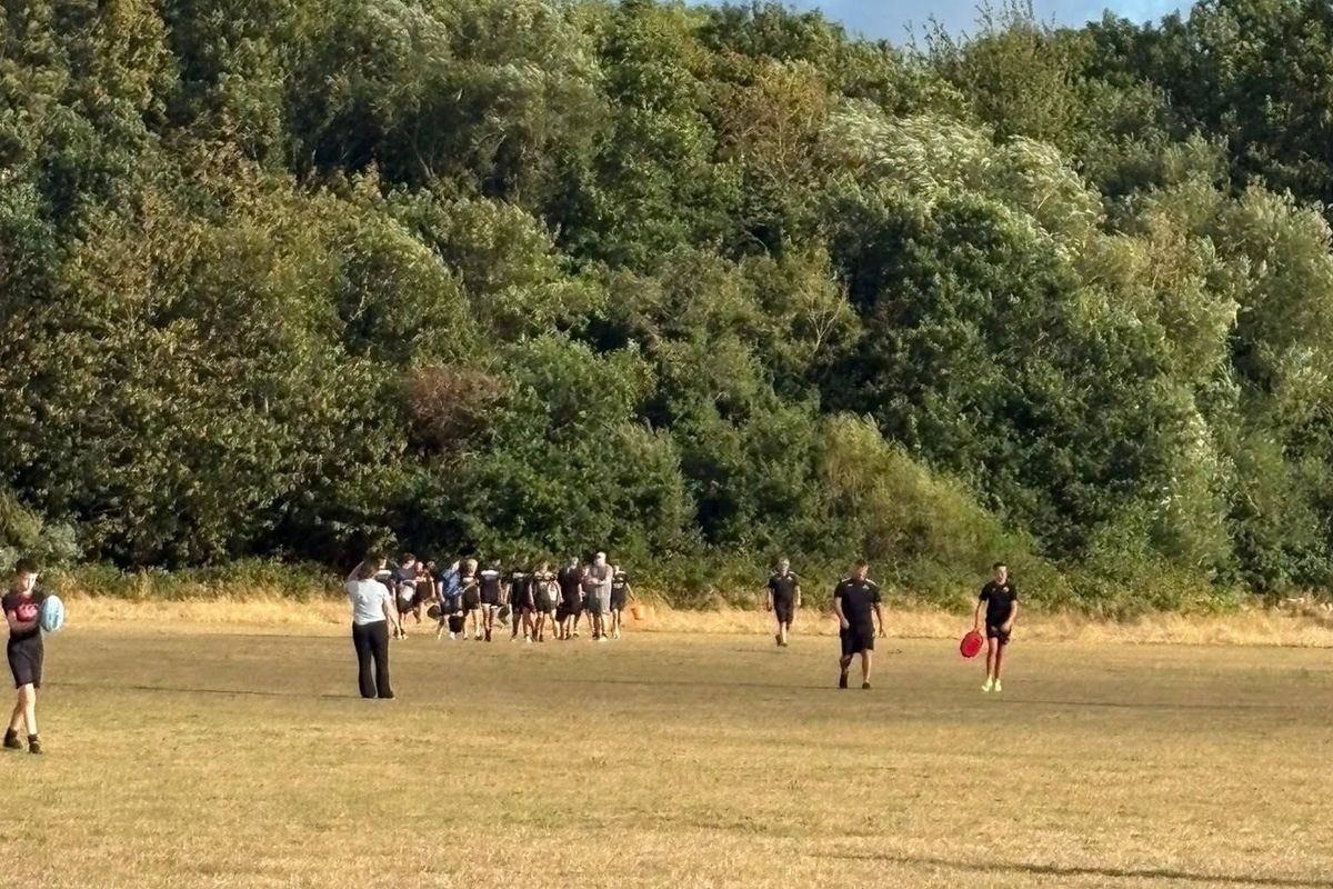 Whitchurch U15s and U16s help put out a fire at Hailey Park